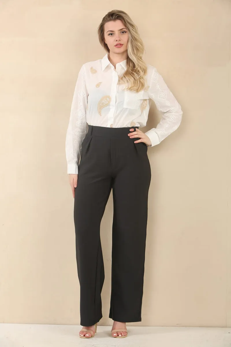 Paisley Embroidered Anglais Cotton Shirt