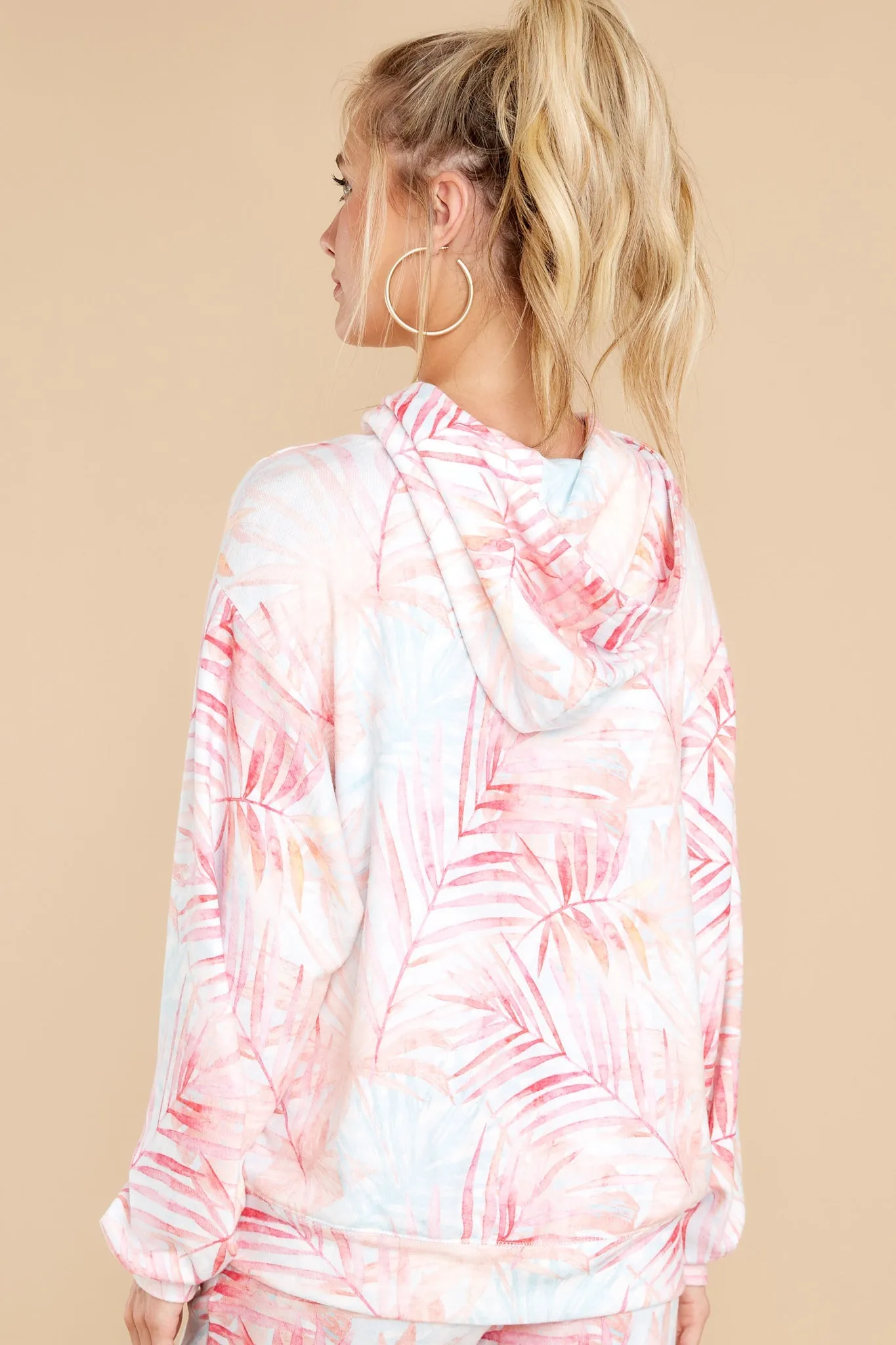 Peachy Party Tropical Print Sweatshirt