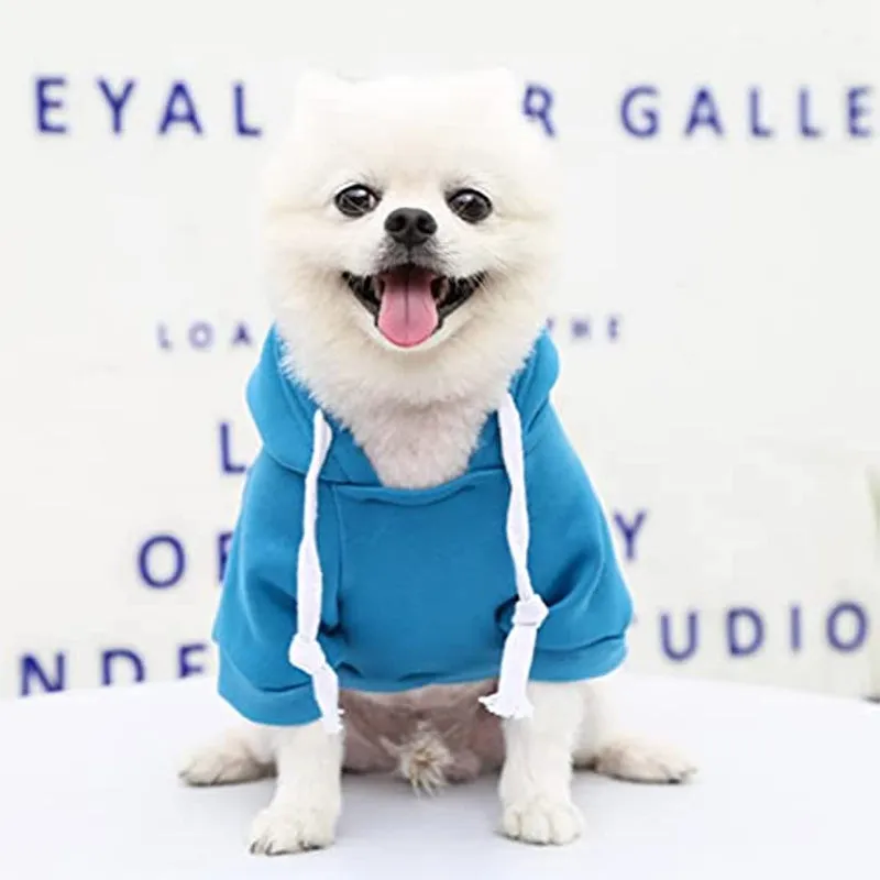 Pet Dog Hoodie Sweater Black Warm Soft Fleece Sweatshirts With Pocket