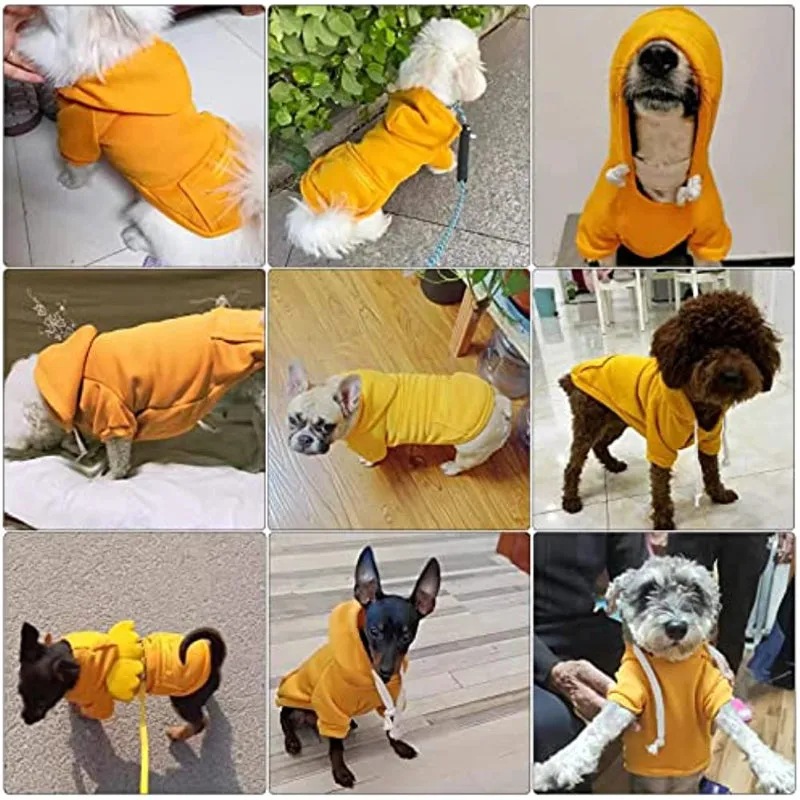 Pet Dog Hoodie Sweater Black Warm Soft Fleece Sweatshirts With Pocket