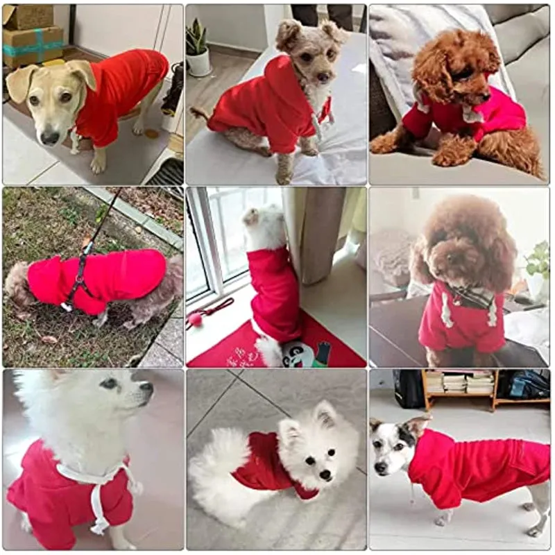 Pet Dog Hoodie Sweater Black Warm Soft Fleece Sweatshirts With Pocket
