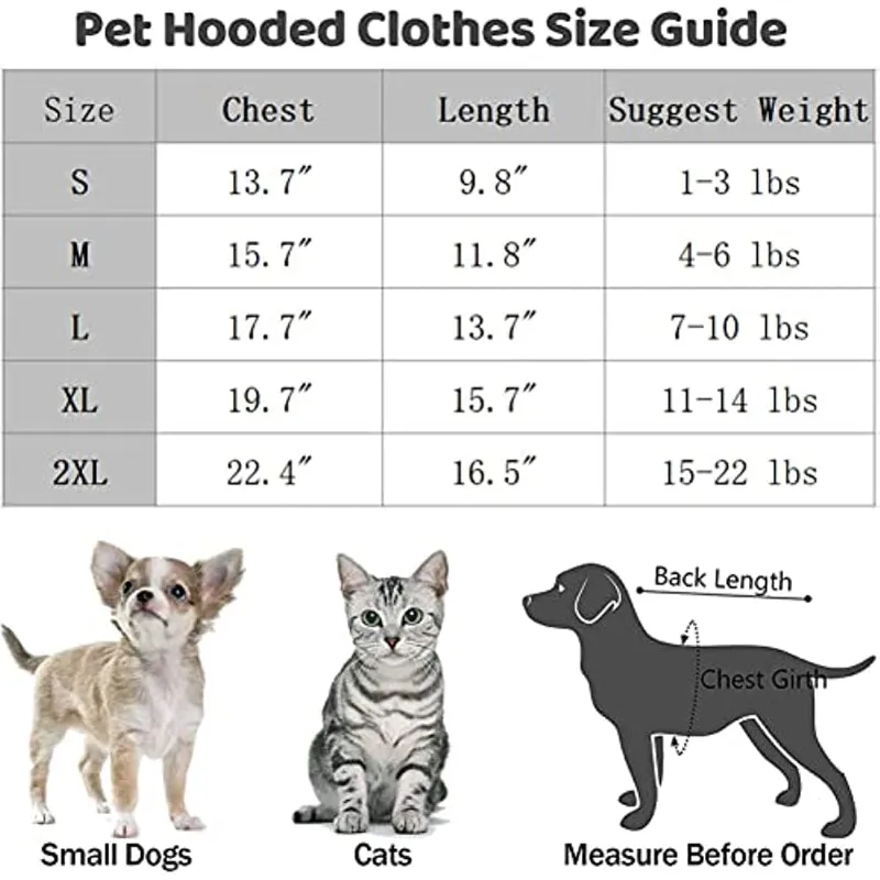 Pet Dog Hoodie Sweater Black Warm Soft Fleece Sweatshirts With Pocket