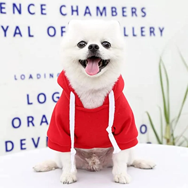 Pet Dog Hoodie Sweater Black Warm Soft Fleece Sweatshirts With Pocket