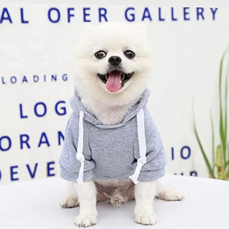 Pet Dog Hoodie Sweater Black Warm Soft Fleece Sweatshirts With Pocket