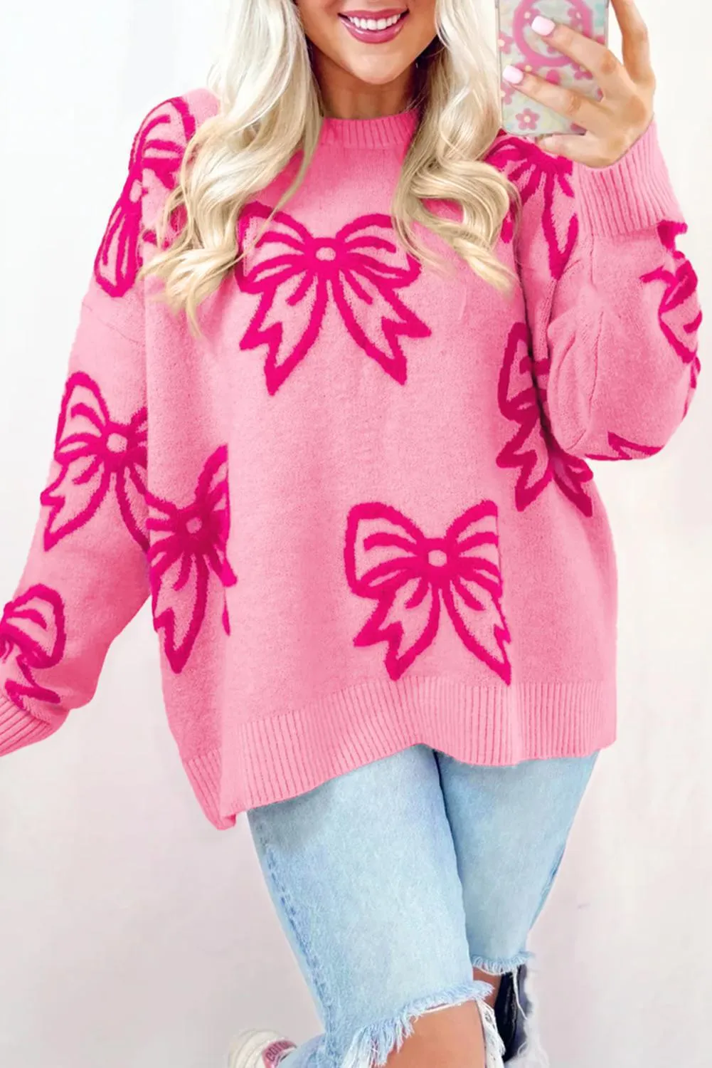 Pink Bow for the Win Sweater