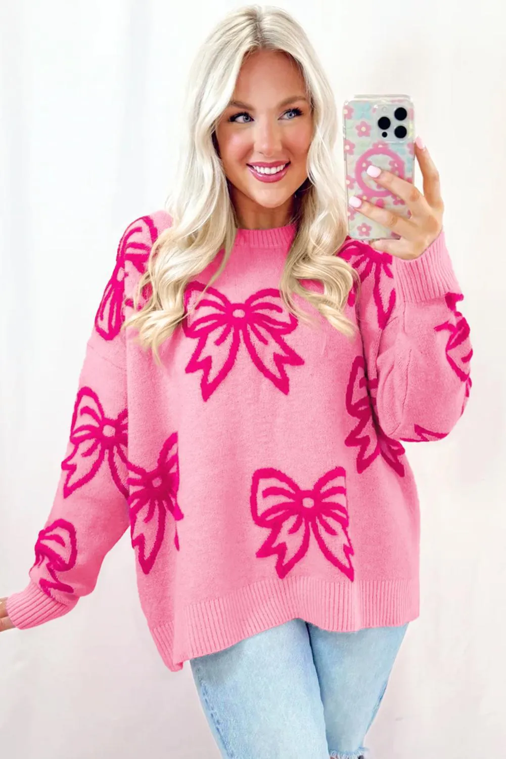 Pink Bow for the Win Sweater