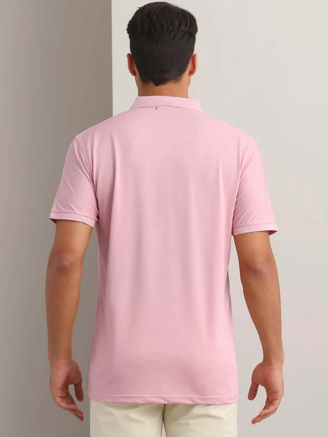 Polo Shirts Short Sleeve Polo Tees Slim Fit Solid Stretch Golf Shirt