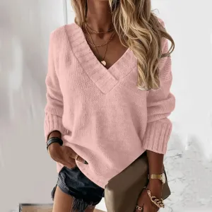Pullovers Women Sweaters Pure Color New 2021 Autumn Winters v-neck Female Long Sleeve Turtleneck Sweaters Women Fashion YXZ6055