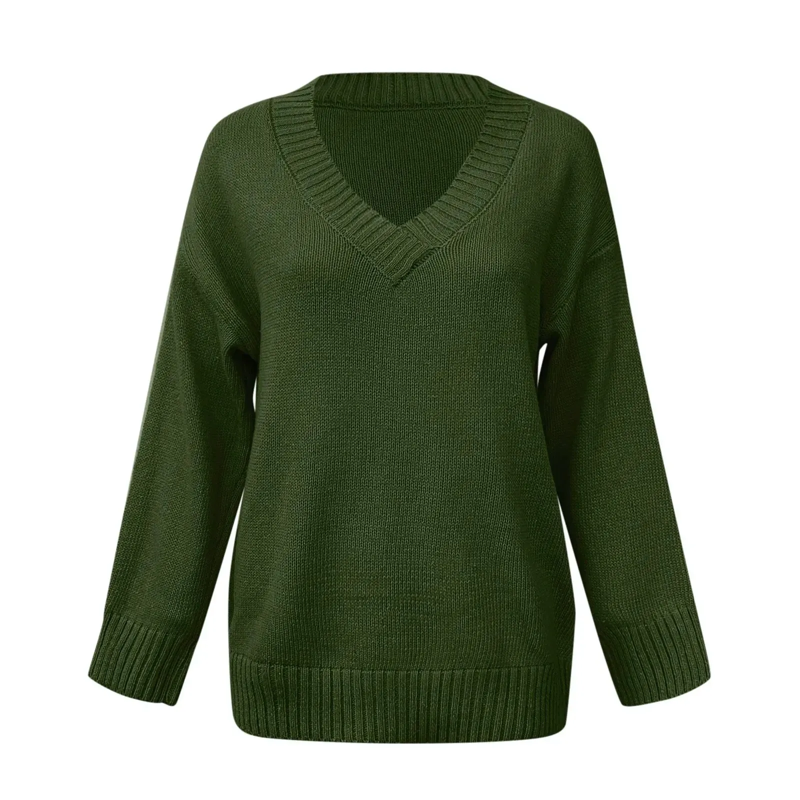 Pullovers Women Sweaters Pure Color New 2021 Autumn Winters v-neck Female Long Sleeve Turtleneck Sweaters Women Fashion YXZ6055