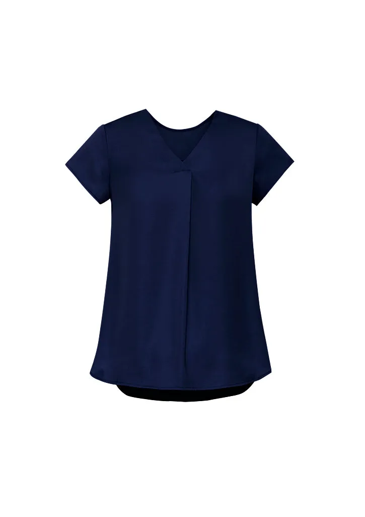 RB967LS - Biz Corporates - Kayla Womens V-neck Pleat Blouse