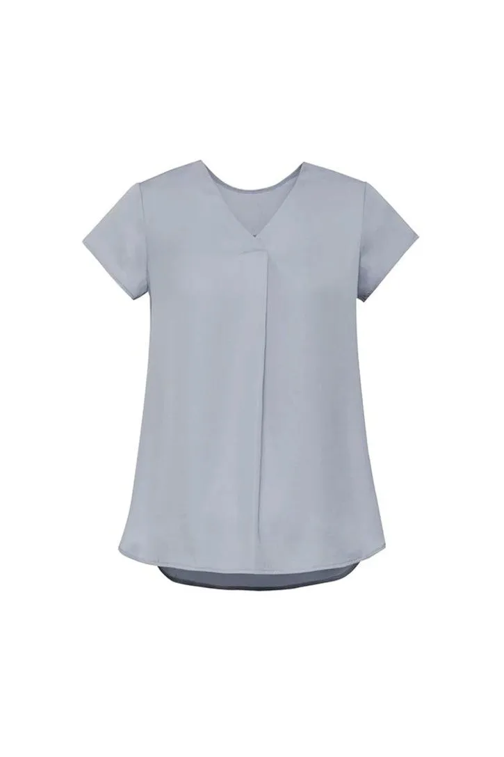 RB967LS - Biz Corporates - Kayla Womens V-neck Pleat Blouse