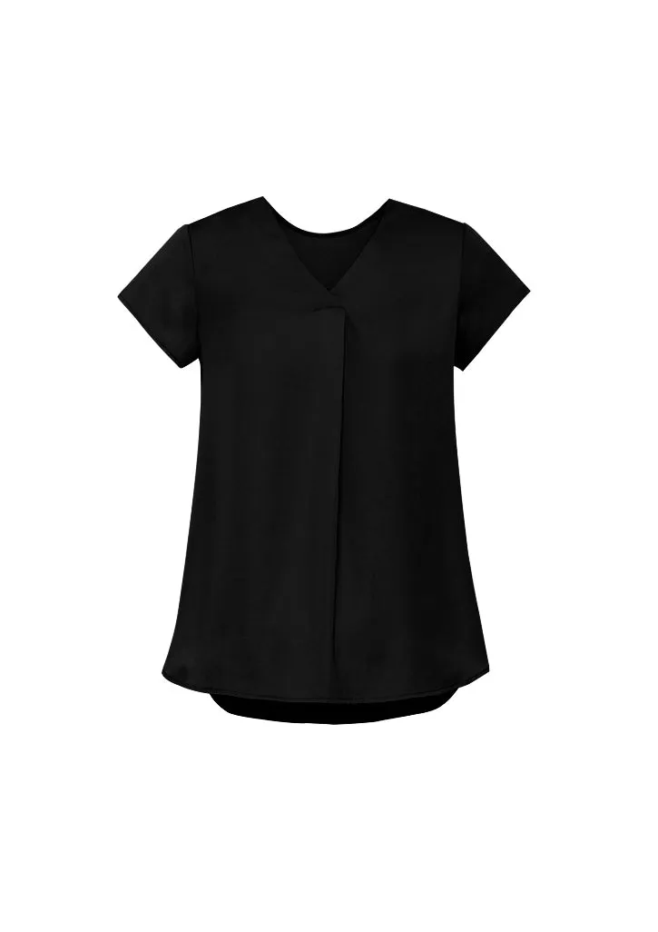 RB967LS - Biz Corporates - Kayla Womens V-neck Pleat Blouse