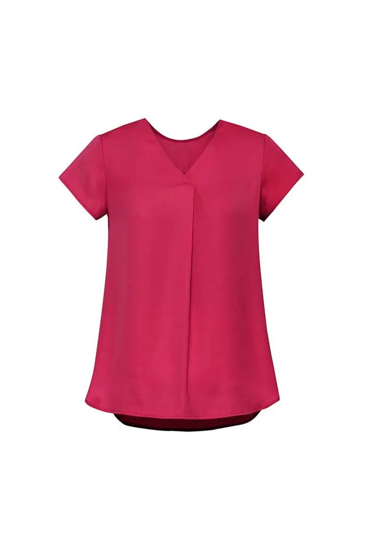 RB967LS - Biz Corporates - Kayla Womens V-neck Pleat Blouse
