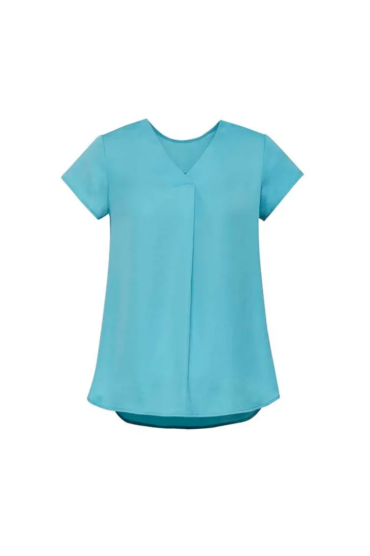 RB967LS - Biz Corporates - Kayla Womens V-neck Pleat Blouse