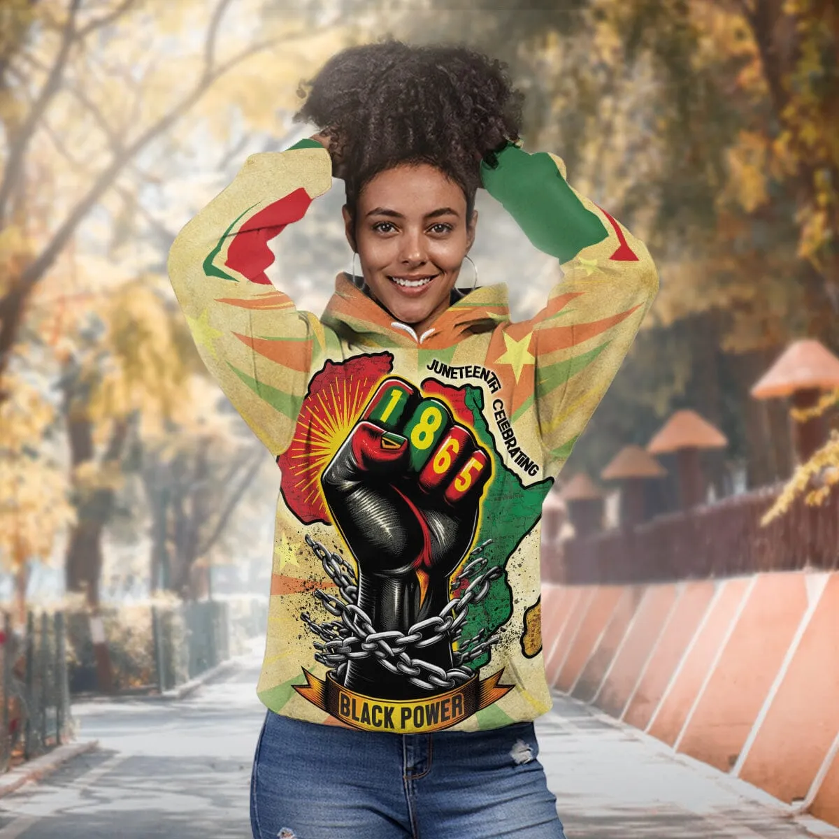 Resilience of Freedom Juneteenth All-over Hoodie