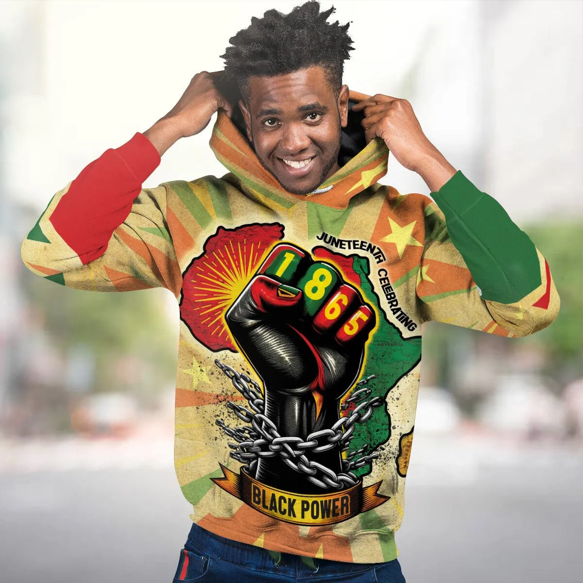 Resilience of Freedom Juneteenth All-over Hoodie