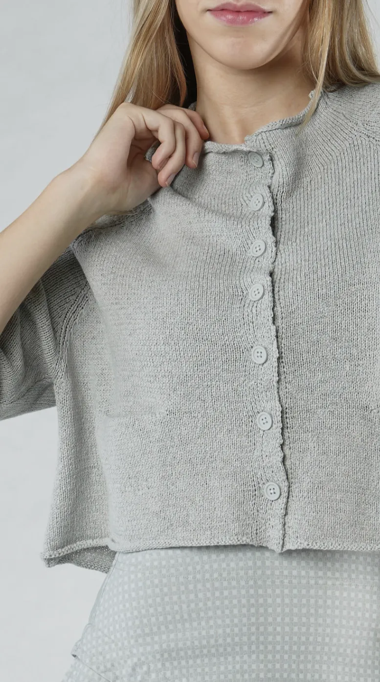 Rundholz Black Label - Lightweight Crop Cardigan in Grey