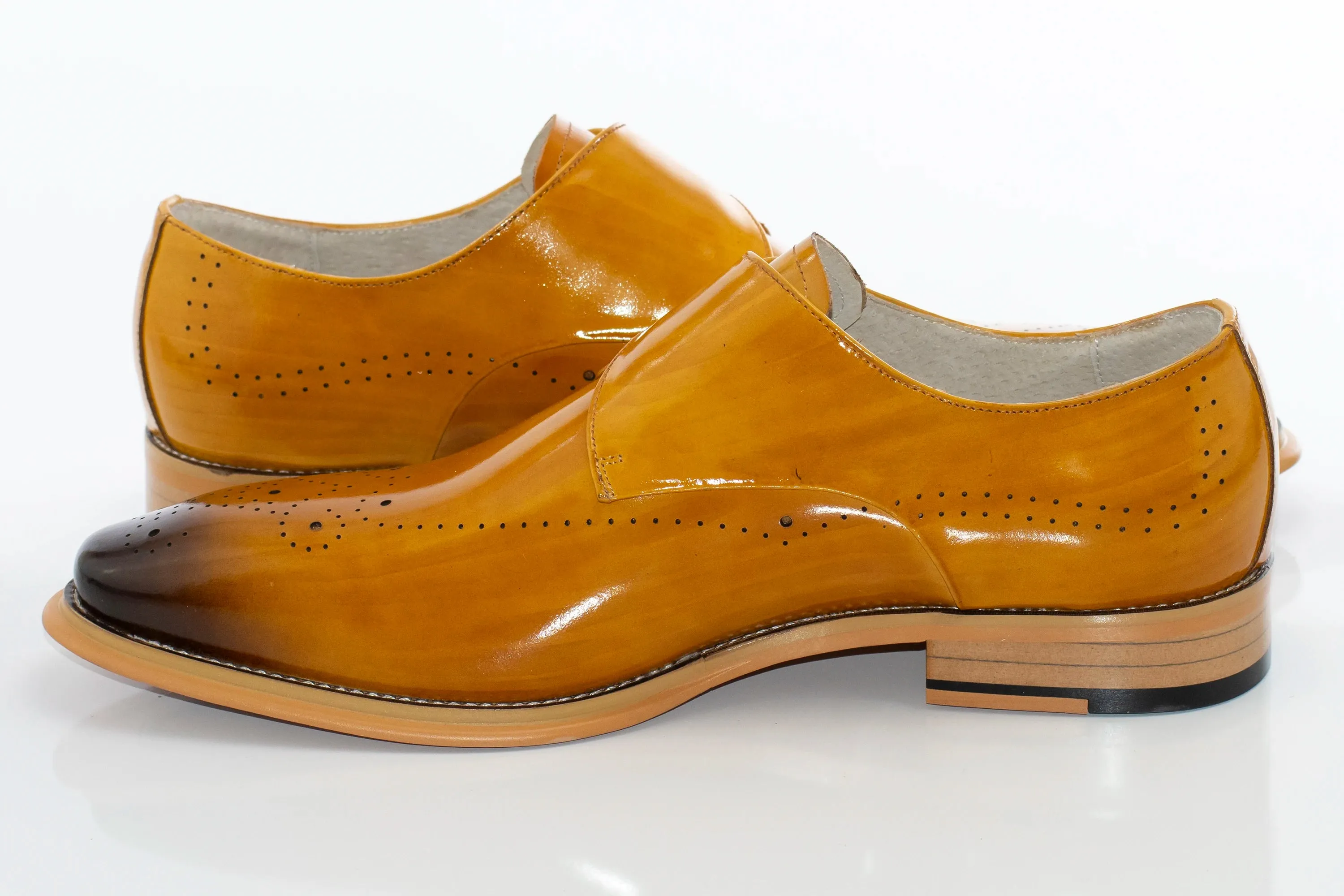 Scotch Brown Medallion-Toe Monk Strap