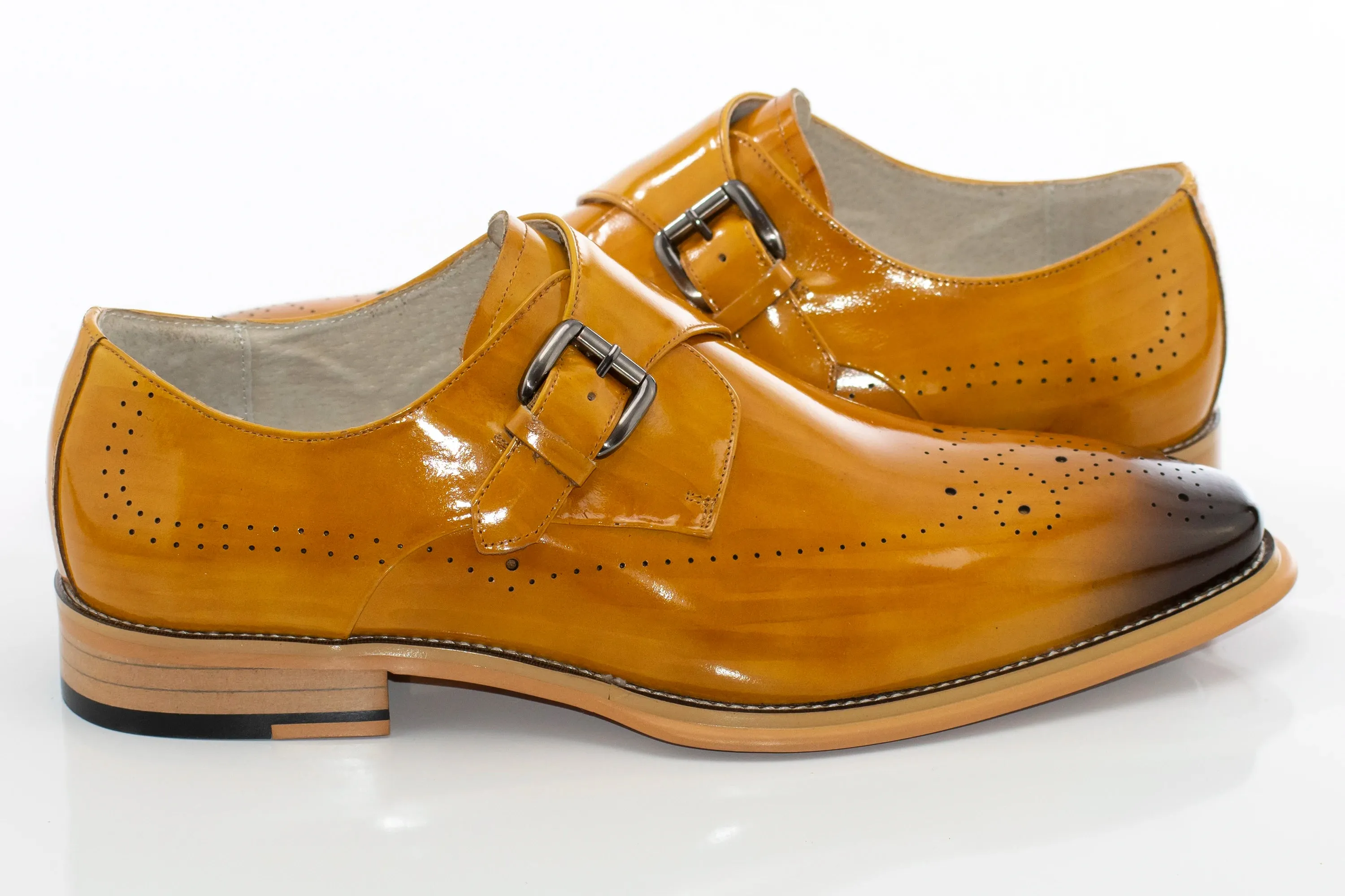 Scotch Brown Medallion-Toe Monk Strap