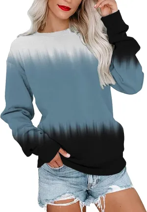 SHAOBGE Womens Fall Crewneck Sweatshirt Light Weight Casual Long Sleeve Oversized Sweatshirt Cute Pullover Fit Hoodies Tops
