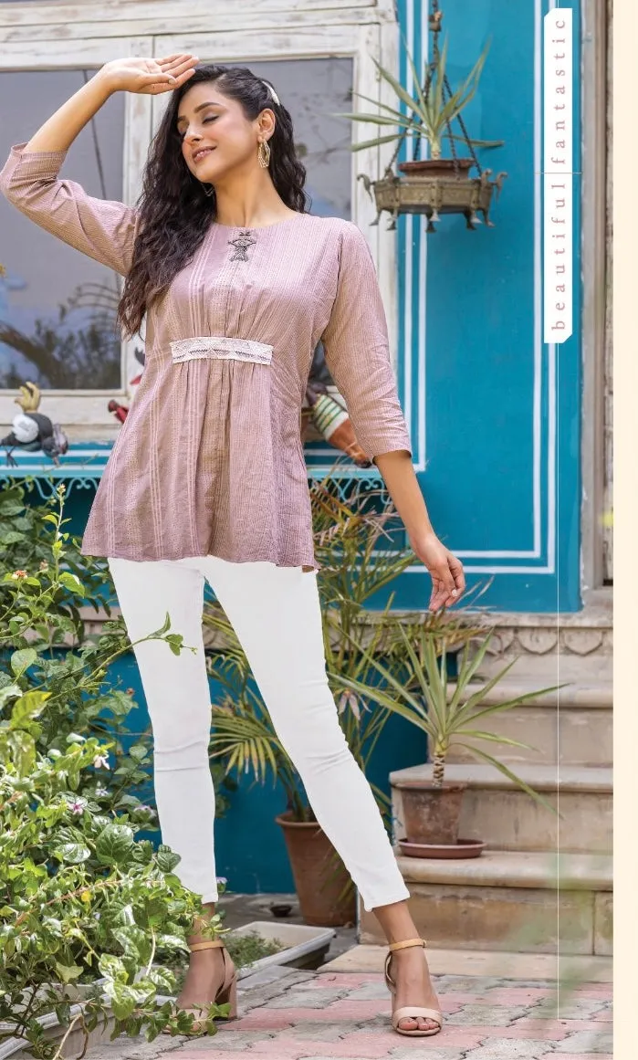 Short schifli kurti tops