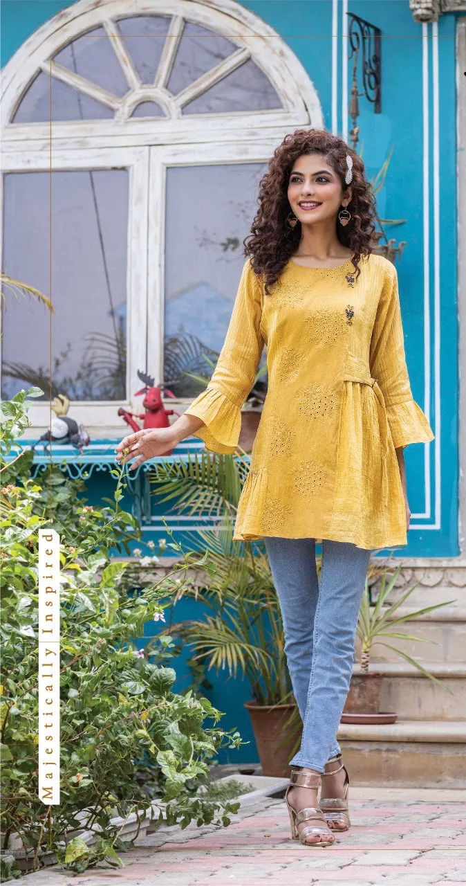 Short schifli kurti tops