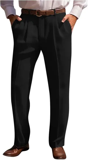 Slim Fit Linen Pants for Men Business Casual Trousers Stretch Comfortable Summer Office Travel Dress Pants