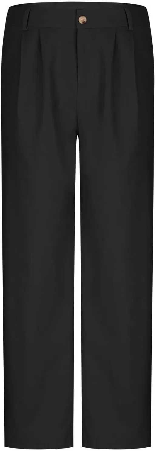 Slim Fit Linen Pants for Men Business Casual Trousers Stretch Comfortable Summer Office Travel Dress Pants