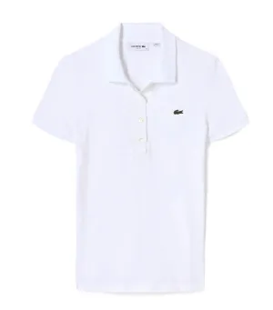Slim Fit Stretch Cotton Jersey Polo Shirt White