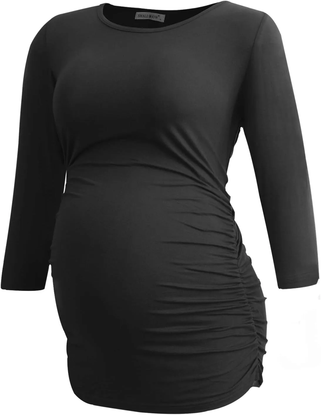 Smallshow Women's Maternity Tops 3/4 Sleeve Tunic Pregnancy Clothes Shirt 3-Pack