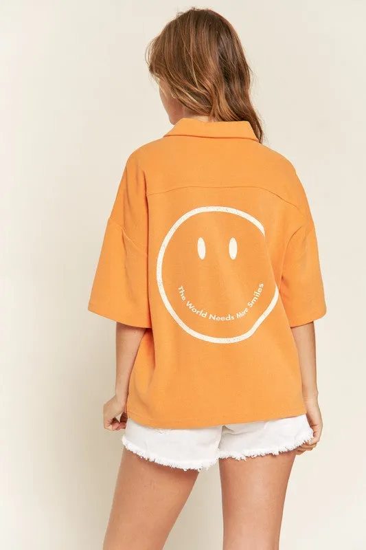 Smiley Button Up Shirt