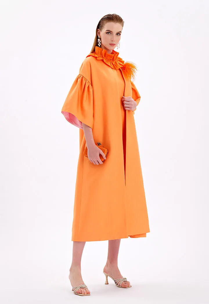 Solid Maxi Open Front Abaya