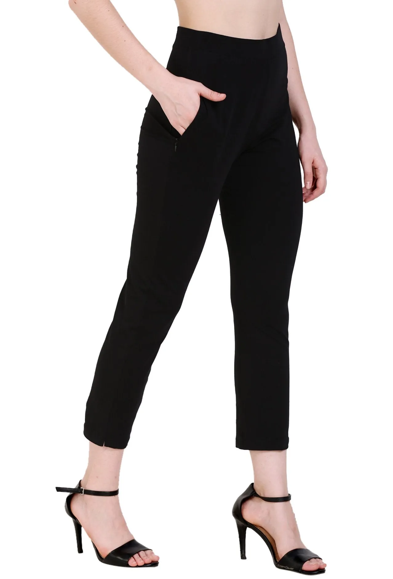 Sona Women's/Girl's International Soft  Cotton Regular Fit Straight Pants/Trouser-White