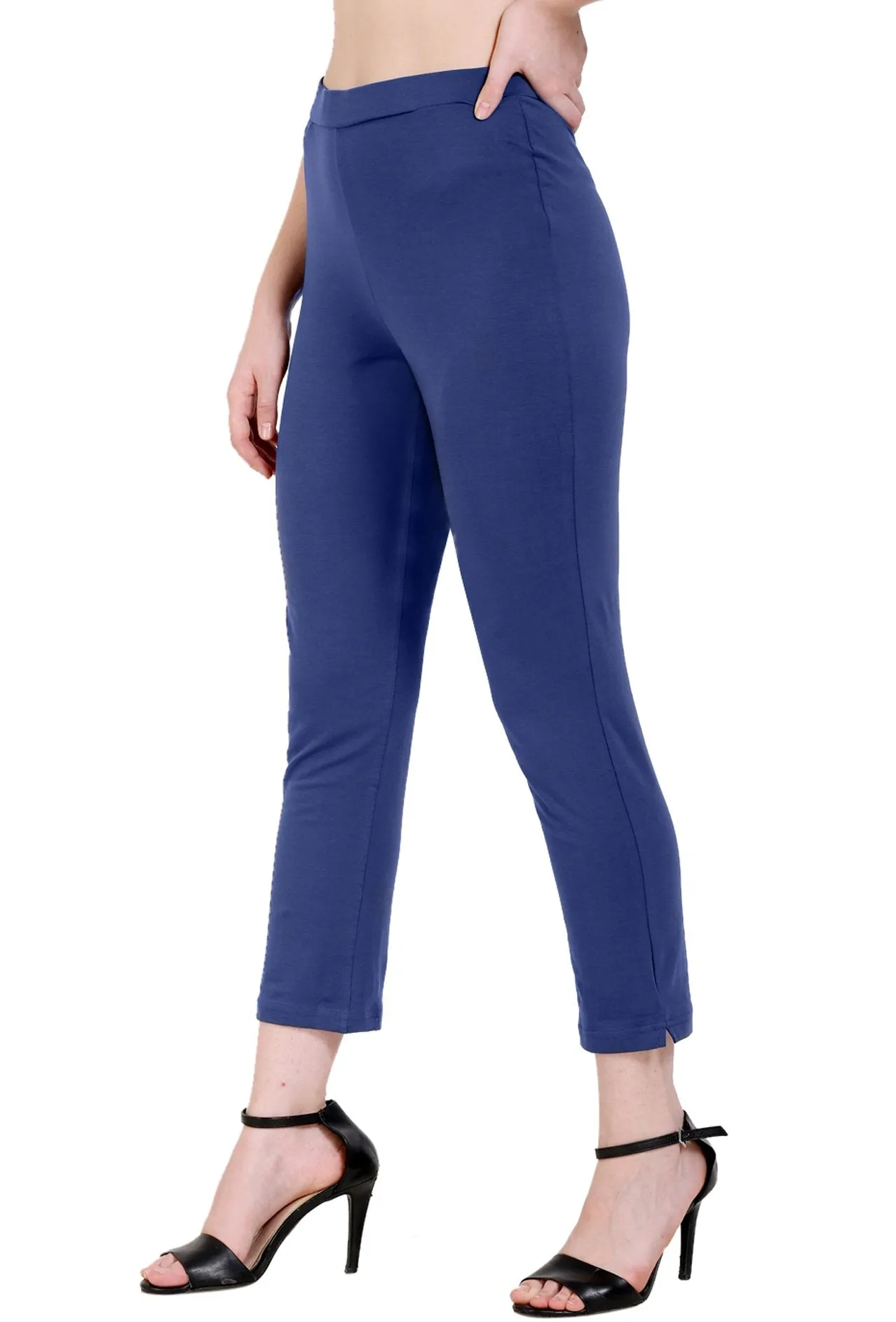 Sona Women's/Girl's International Soft  Cotton Regular Fit Straight Pants/Trouser-White