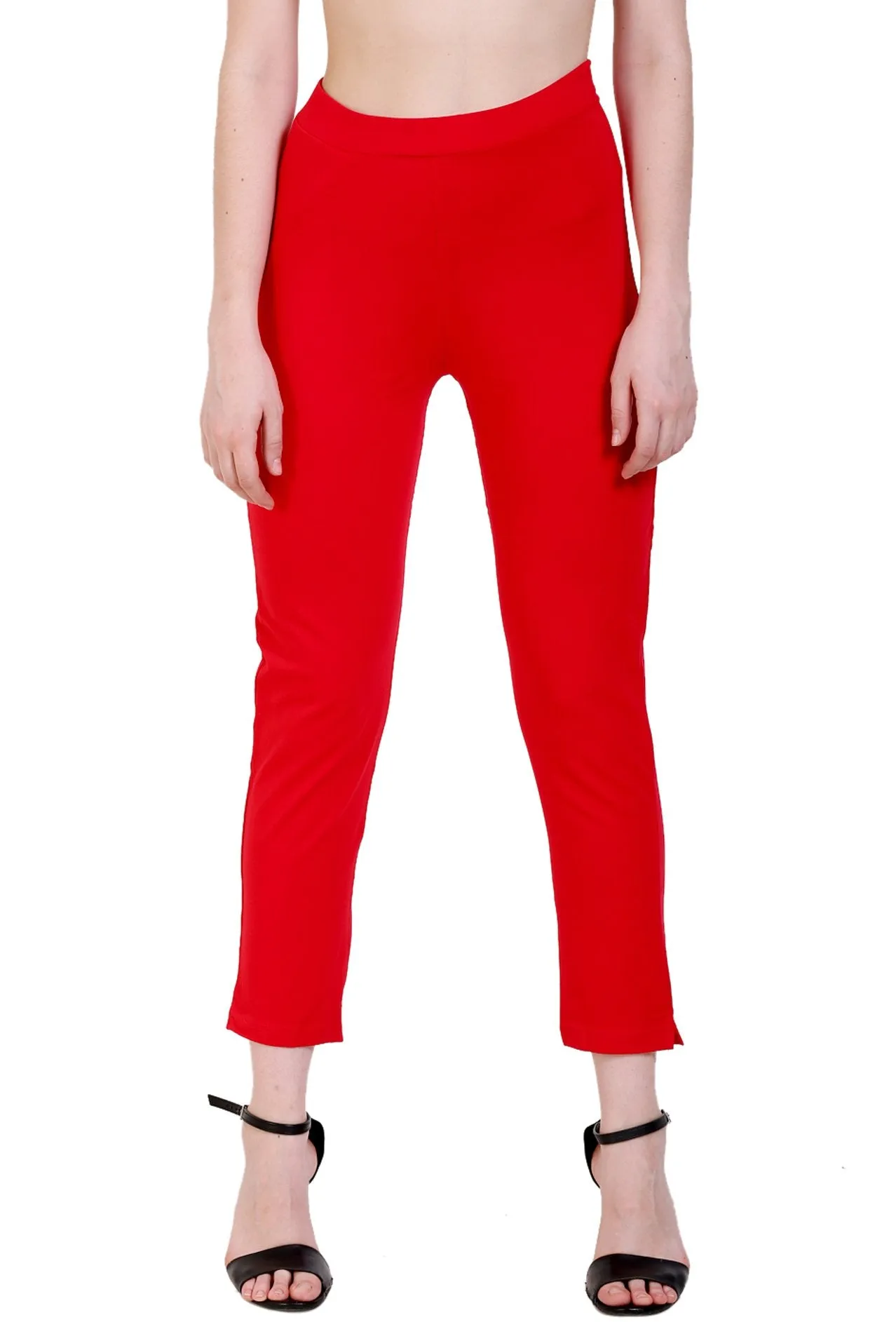Sona Women's/Girl's International Soft  Cotton Regular Fit Straight Pants/Trouser-White