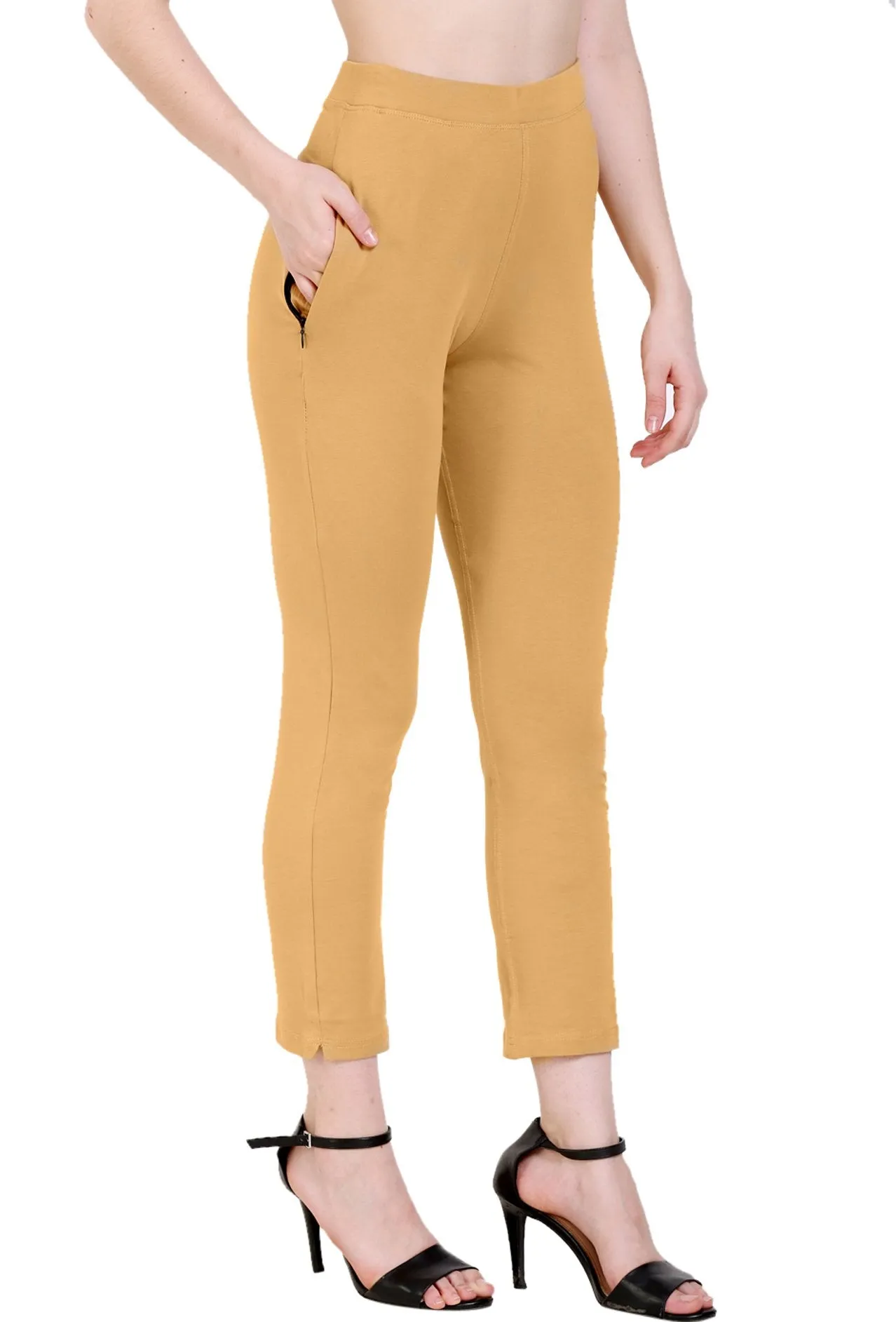 Sona Women's/Girl's International Soft  Cotton Regular Fit Straight Pants/Trouser-White