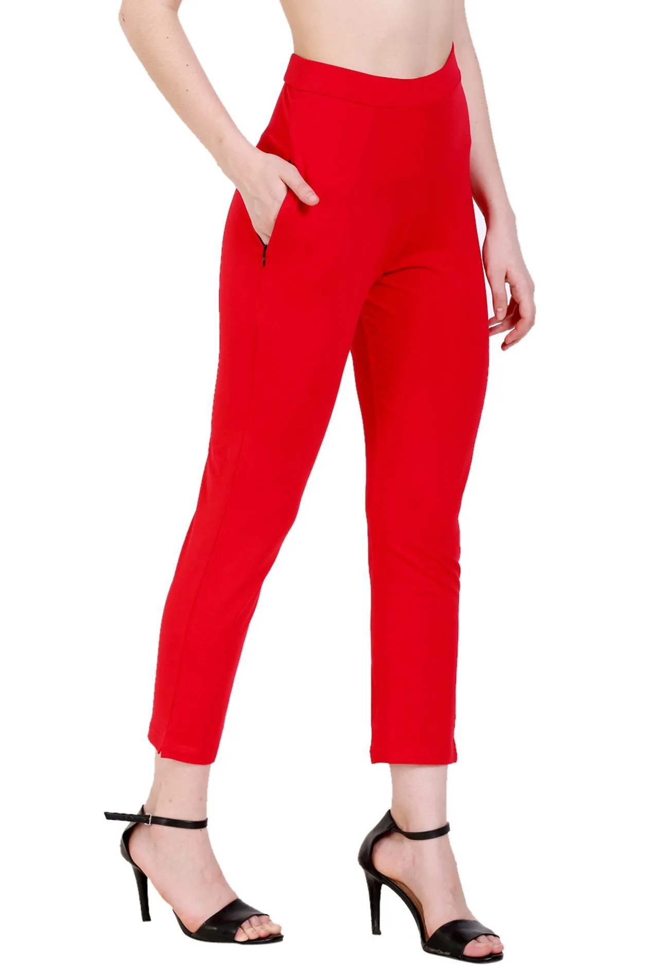 Sona Women's/Girl's International Soft  Cotton Regular Fit Straight Pants/Trouser-White