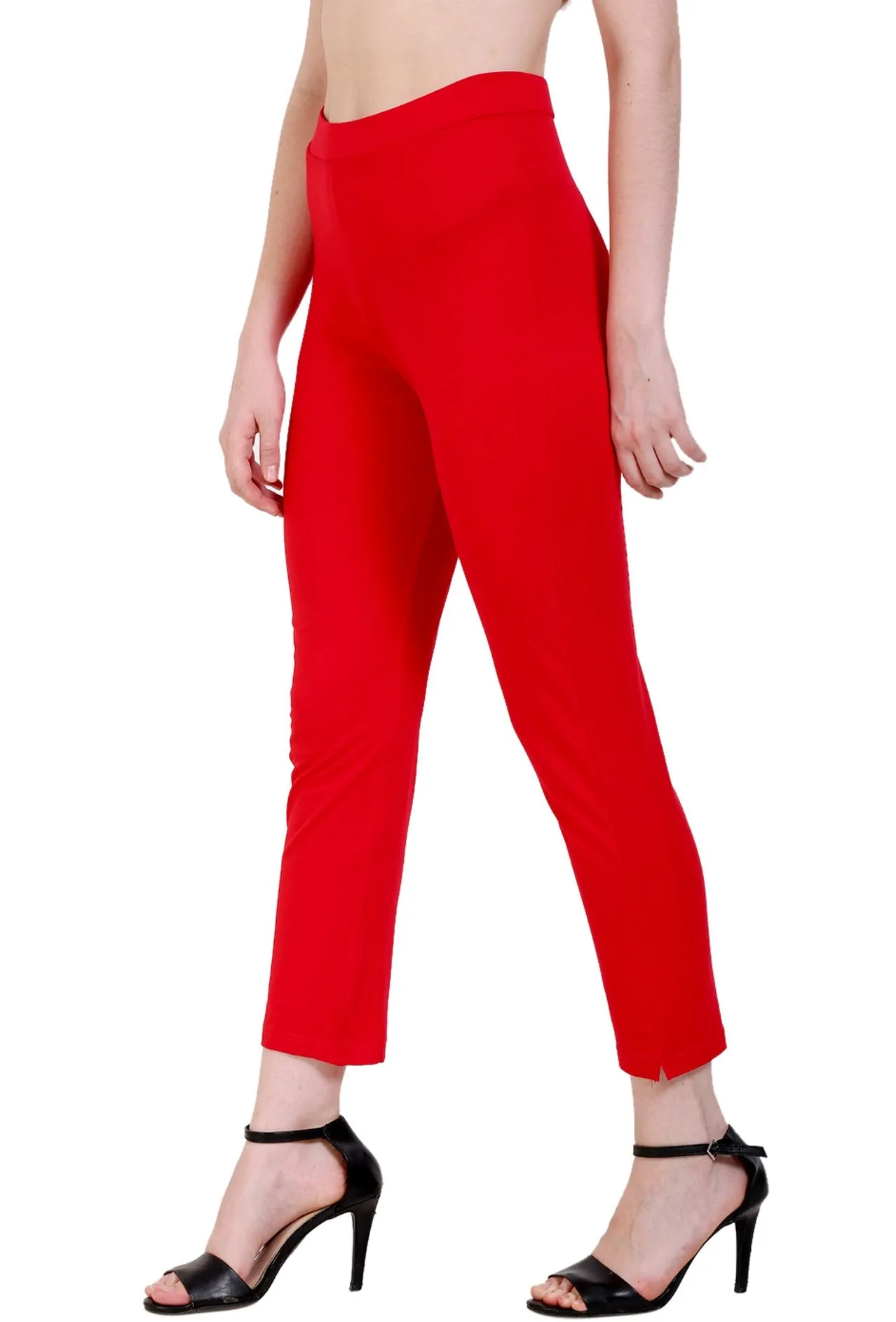 Sona Women's/Girl's International Soft  Cotton Regular Fit Straight Pants/Trouser-White