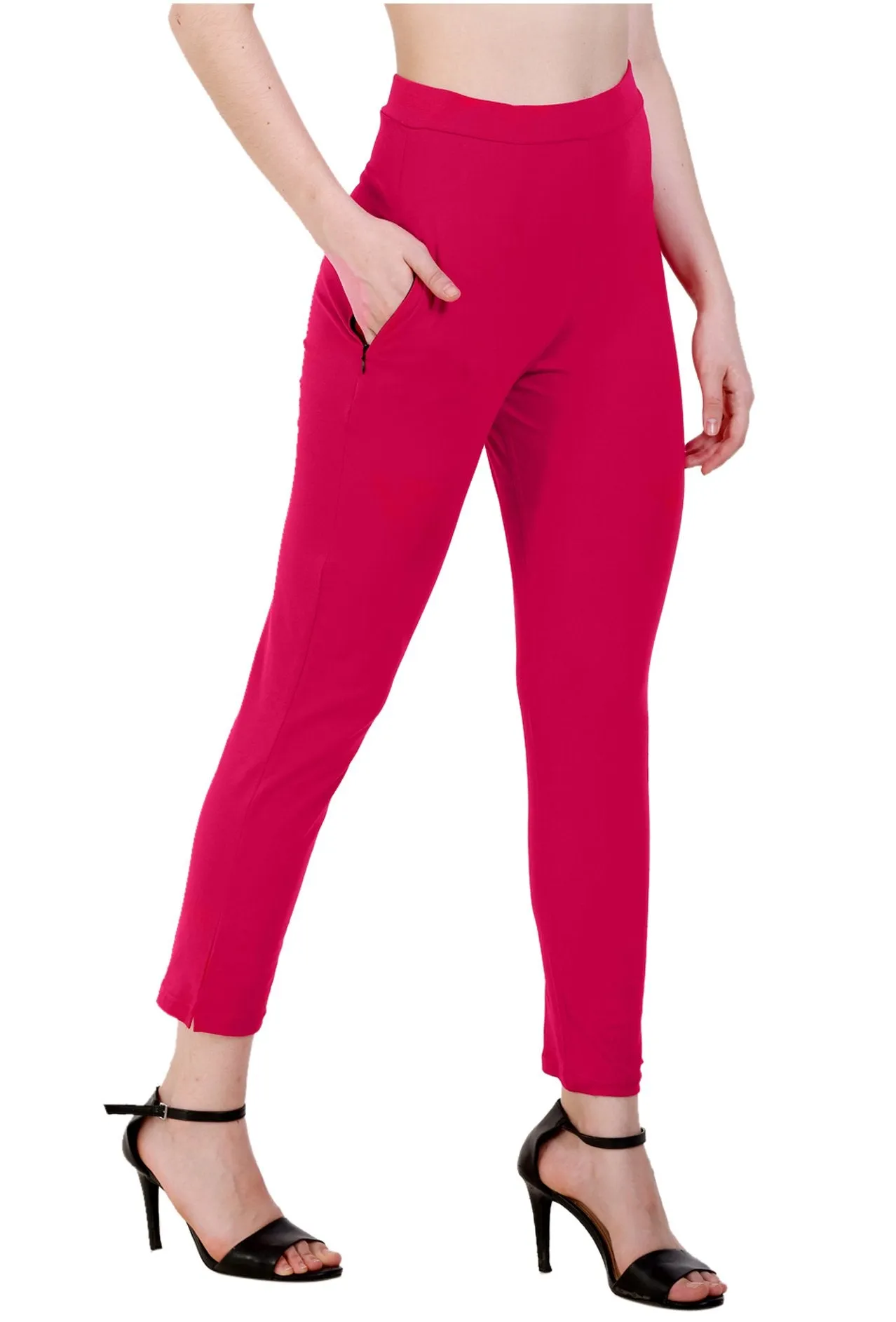 Sona Women's/Girl's International Soft  Cotton Regular Fit Straight Pants/Trouser-White