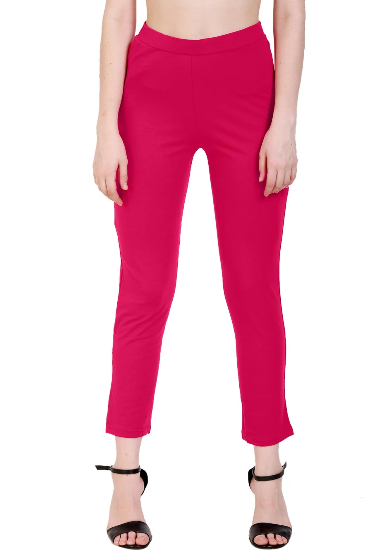 Sona Women's/Girl's International Soft  Cotton Regular Fit Straight Pants/Trouser-White
