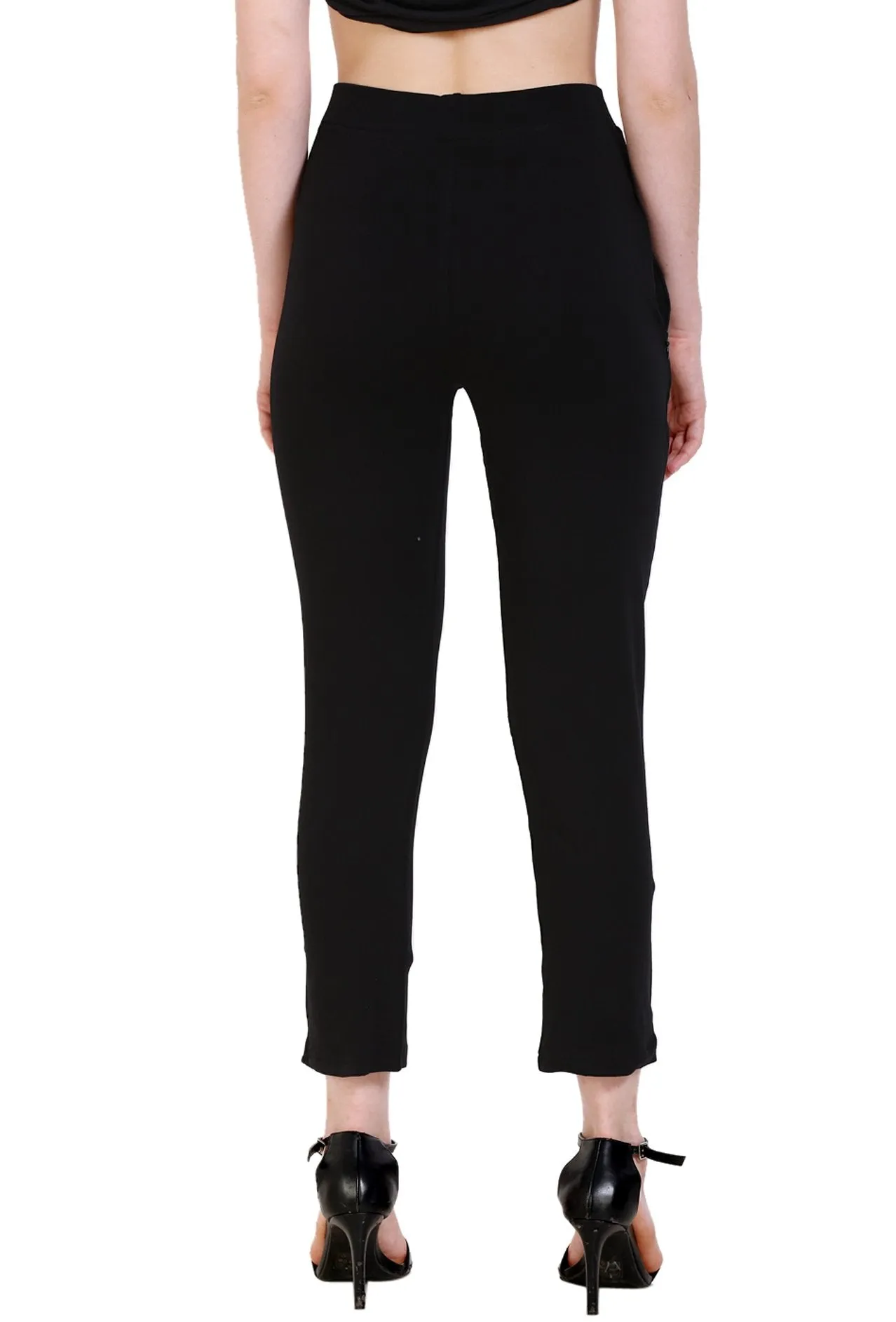 Sona Women's/Girl's International Soft  Cotton Regular Fit Straight Pants/Trouser-White