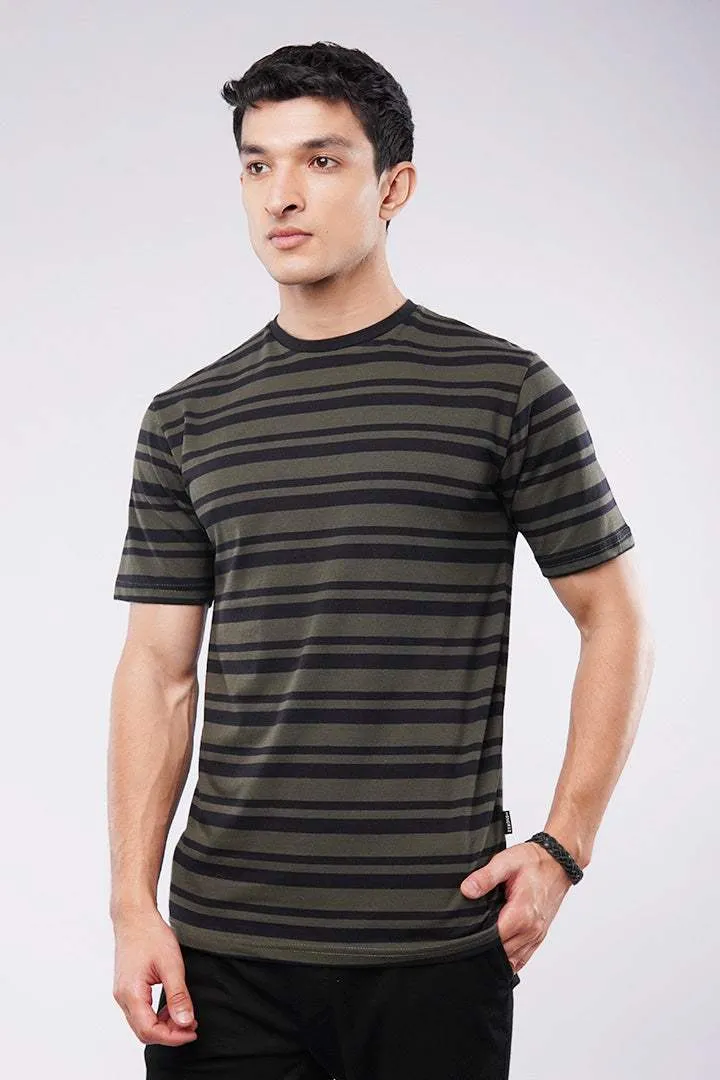 Striped T-Shirt - Green & Black