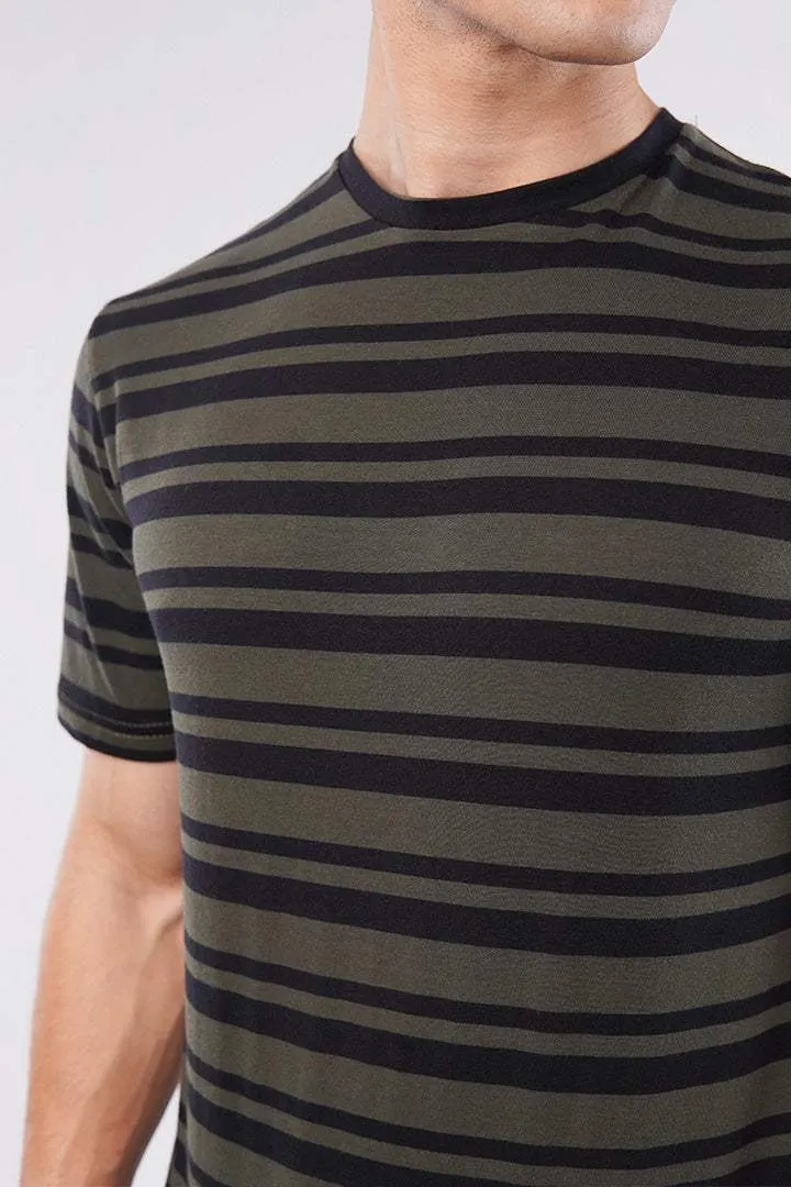 Striped T-Shirt - Green & Black
