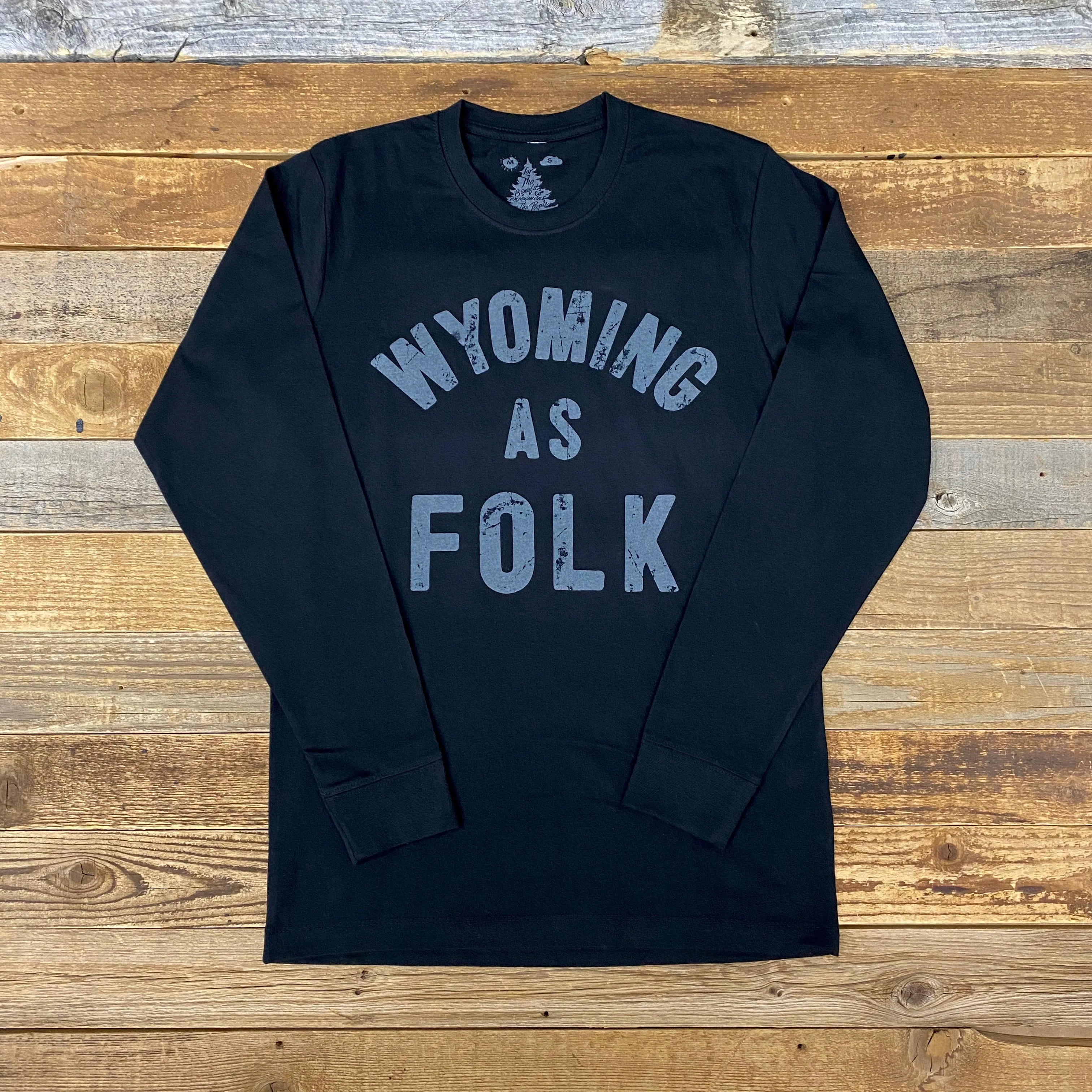 Surf Wyoming® Grey Wyoming As Folk Long Sleeve - Black