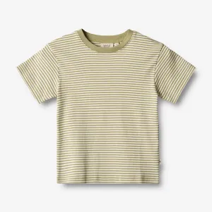 T-Shirt Fabian - sage green stripe