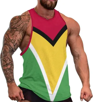 TAIZIYEAH Dominican Flag Mens Workout Tank Tops Gym Loose Fit Sleeveless Shirt Summer Beach Crewneck Breathable Tees