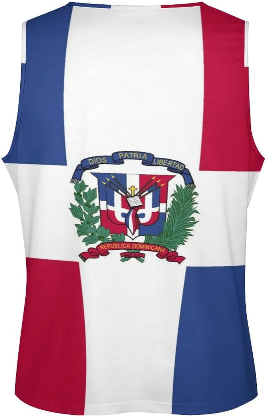 TAIZIYEAH Dominican Flag Mens Workout Tank Tops Gym Loose Fit Sleeveless Shirt Summer Beach Crewneck Breathable Tees
