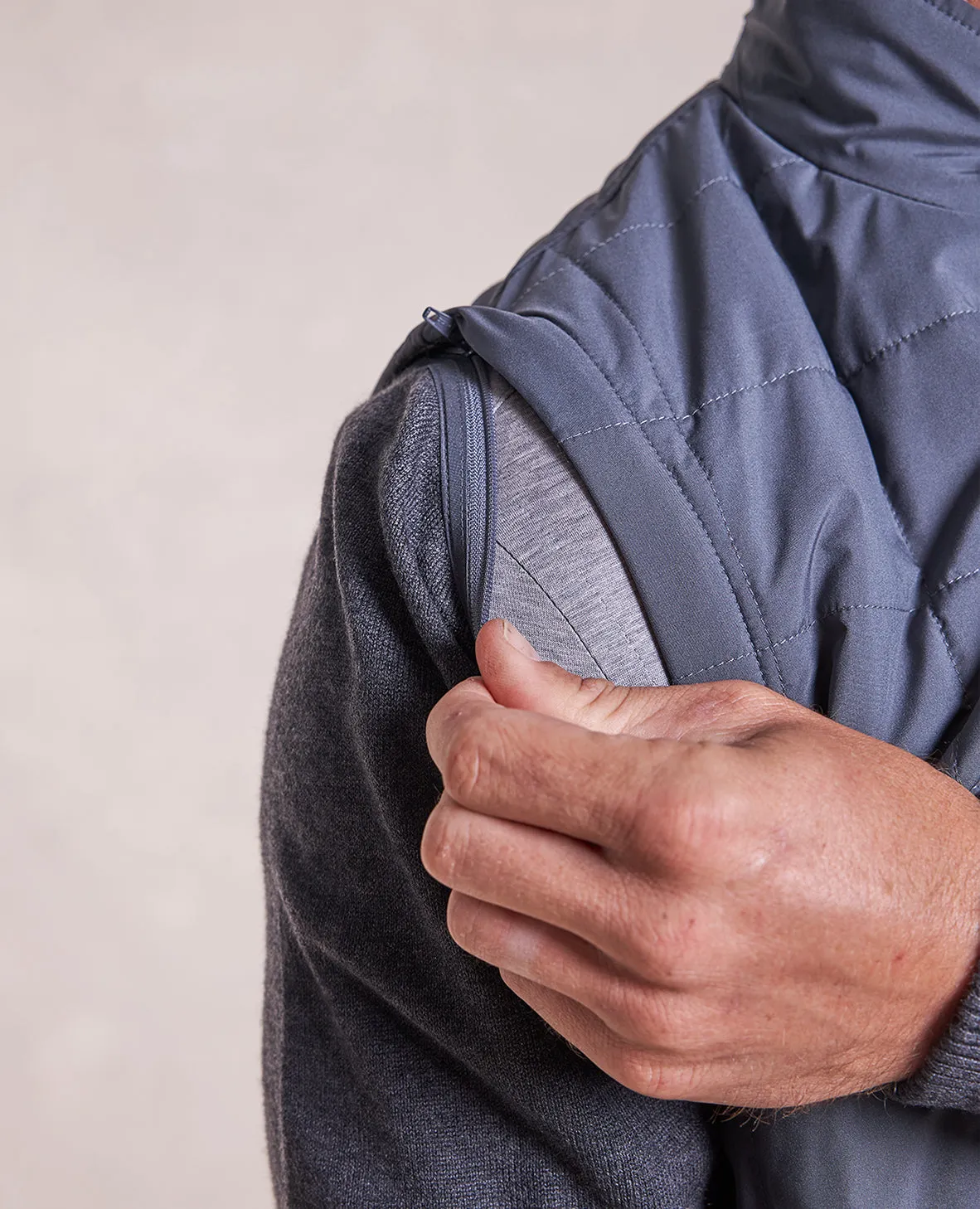 The Rhett - Nylon Vest w/Removable Knit Sleeves - Charcoal