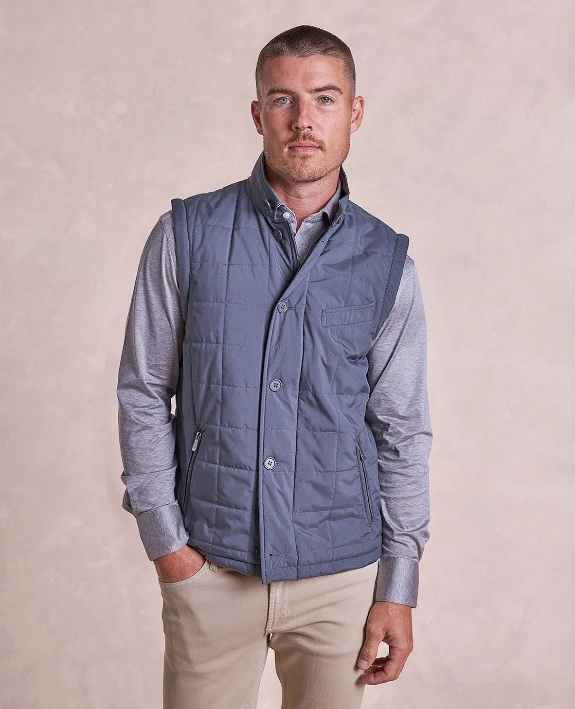 The Rhett - Nylon Vest w/Removable Knit Sleeves - Charcoal