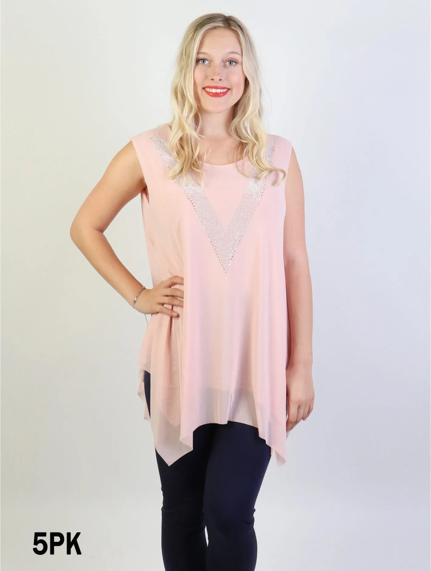 Top Tank V Print Bling SALE 50% OFF